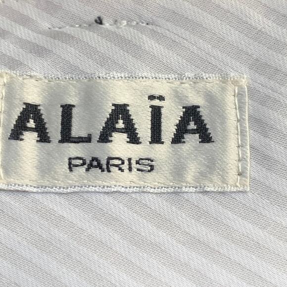 ALAIA Size 12 Black Cupro Wool Blend Pleated Tapered Button Fly Dress Pants - Picture 4 of 6